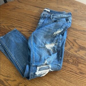 Daytrip Distressed Skinny Jeans in Blue